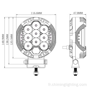 4x4 voyageurs ronds de conduite LED